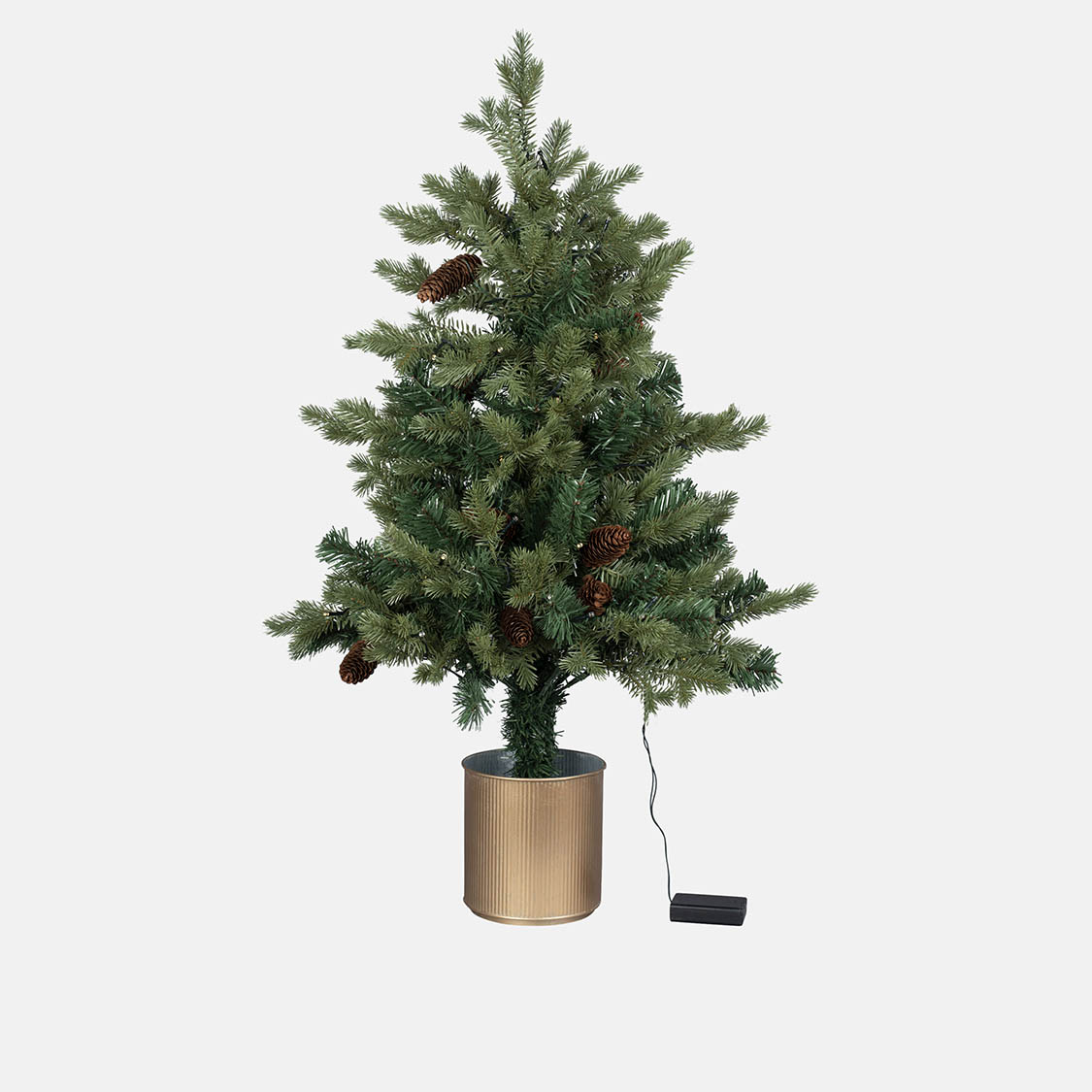33402001 ARBOL PIÑA LED CON MACETERO ORO – Image 1